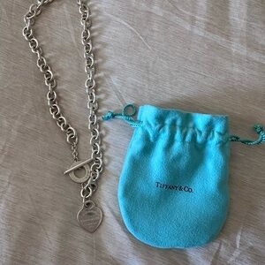Tiffany signature heart tag toggle necklace. Engraved on the back with 300K.